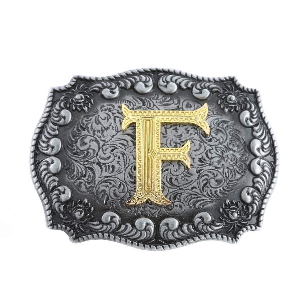 9979 Initial Belt Buckle Western Cowboy Handmade Metal Belt Buckle Small